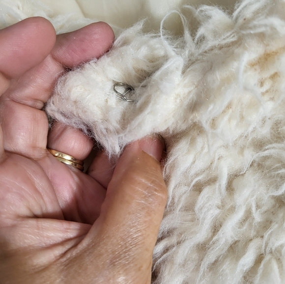 Tacera off white fluffy lined crop jacket women's XL #2314 - Picture 5 of 6